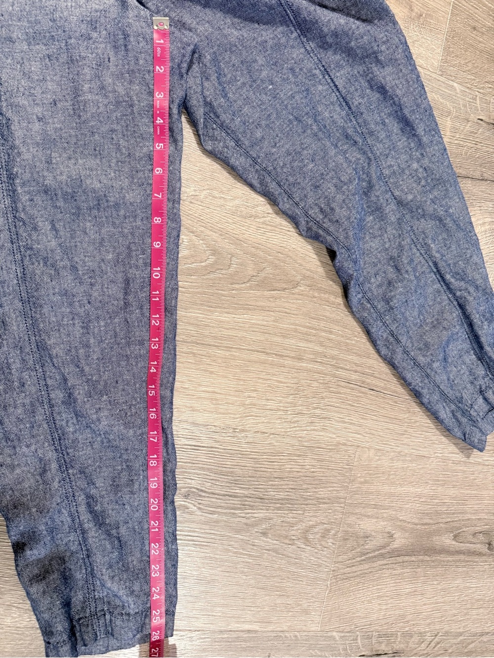 Old Navy Heathered Navy Elastic Waist Linen Chinos - Picture 7 of 10
